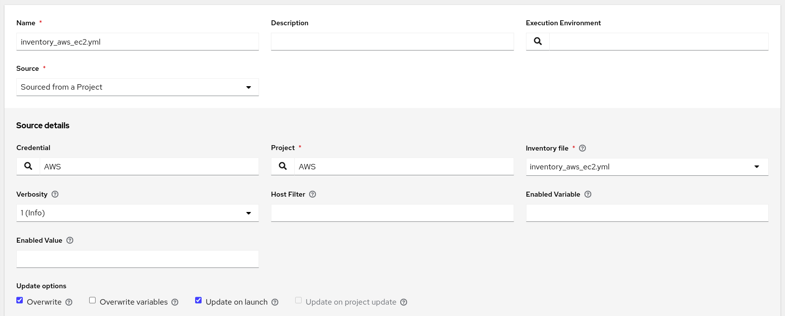 Screenshot of Inventory Source