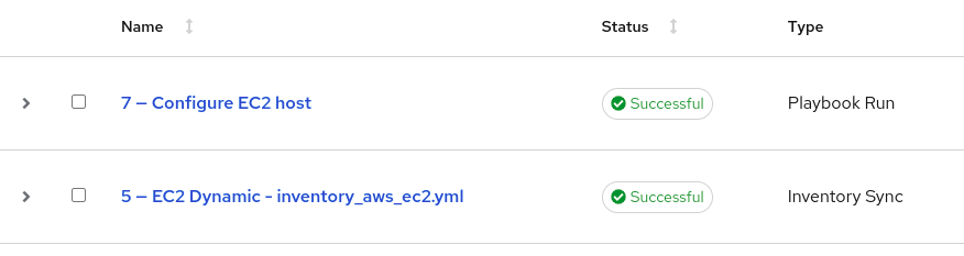 Screenshot of Jobs list